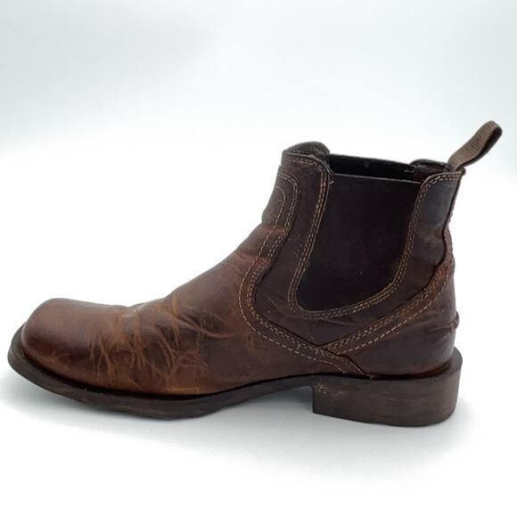 Ariat Booker Chelsea Wide Square Toe Boot Men 11EE Brown Leather Western